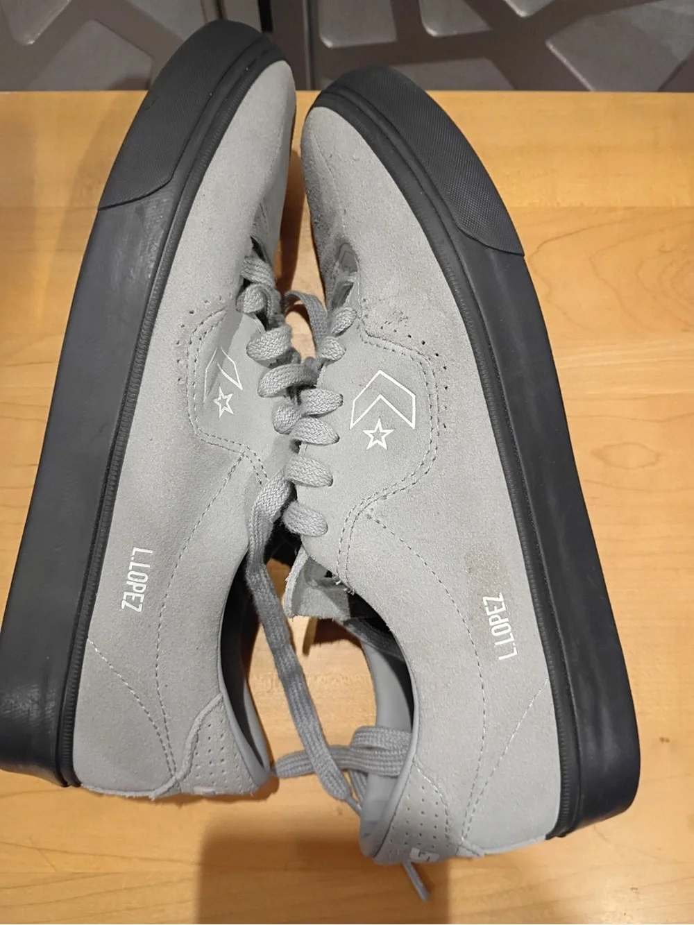 Converse CONS Lopez Suede Sneakers in Gray with Black Sole - Picture 4 of 14